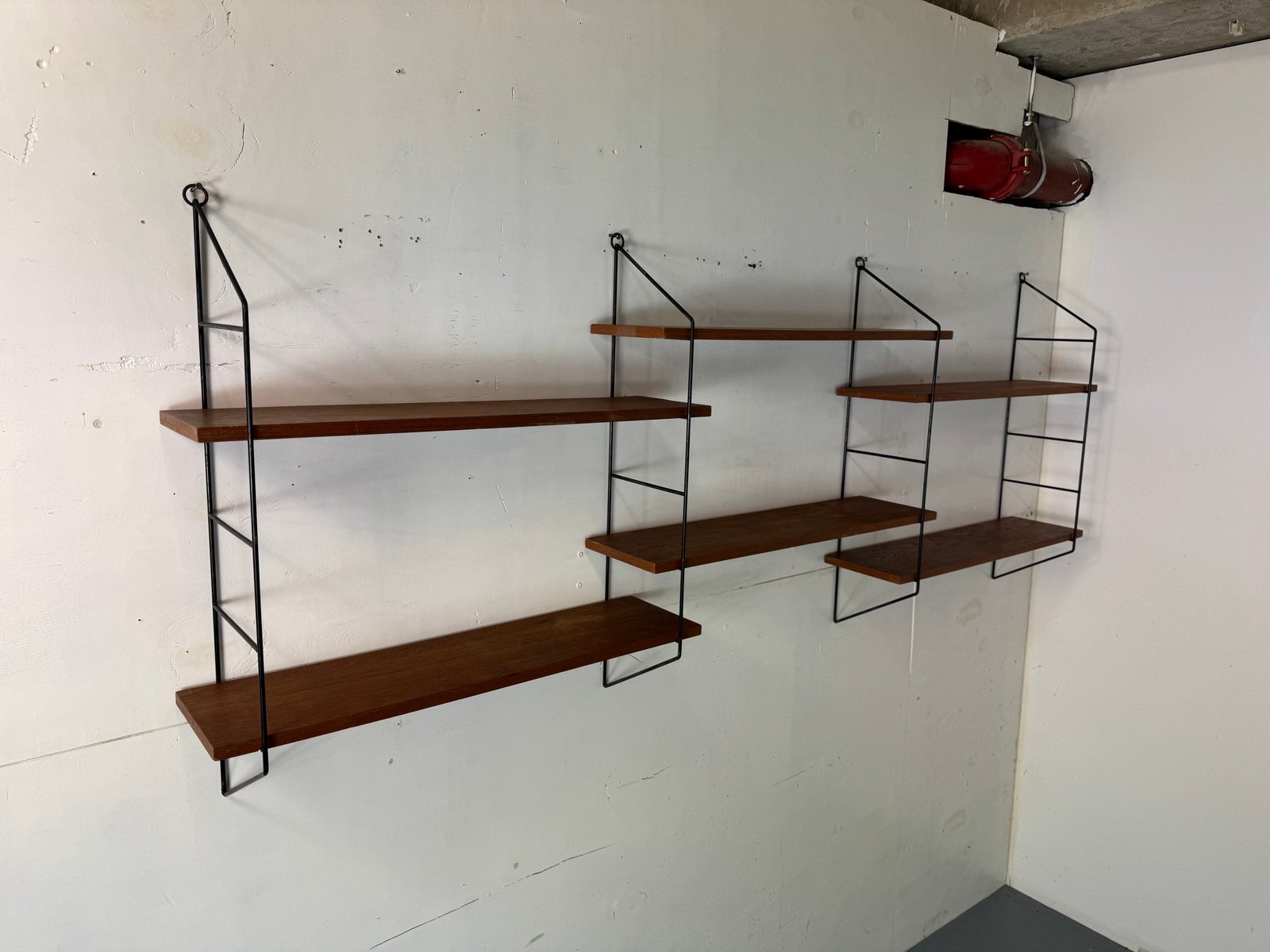 Mid-Century Modern Teak and Steel String Wall System by Kajsa & Nils ...