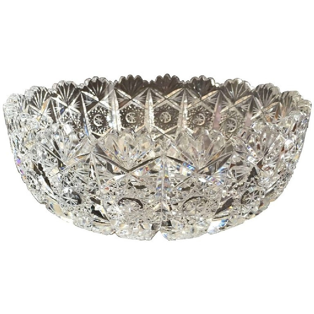 Bohemian Cut Crystal Centrepiece Bowl, 1979 for sale at Pamono