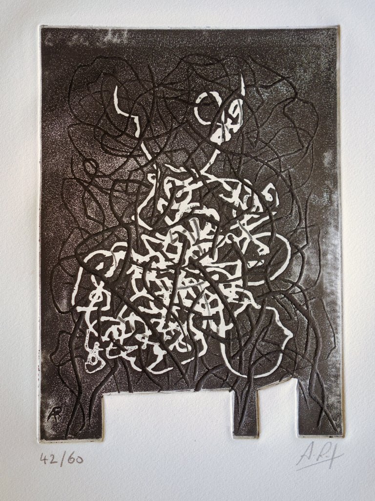 Alain Rufas, Ligne sculptée, Original Color Engraving for sale at Pamono
