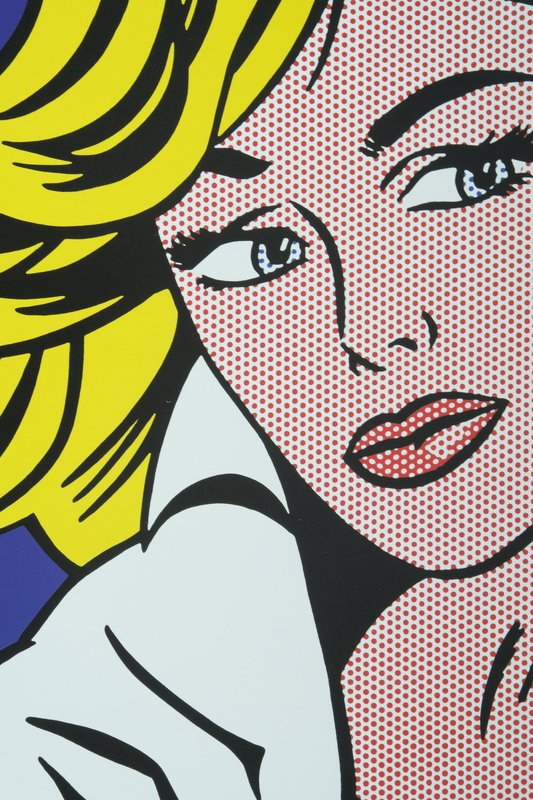 Poster Roy Lichtenstein Pop Girl - Toile Murale Art Pop 50x75cm Pour Décoration Intérieure Moderne