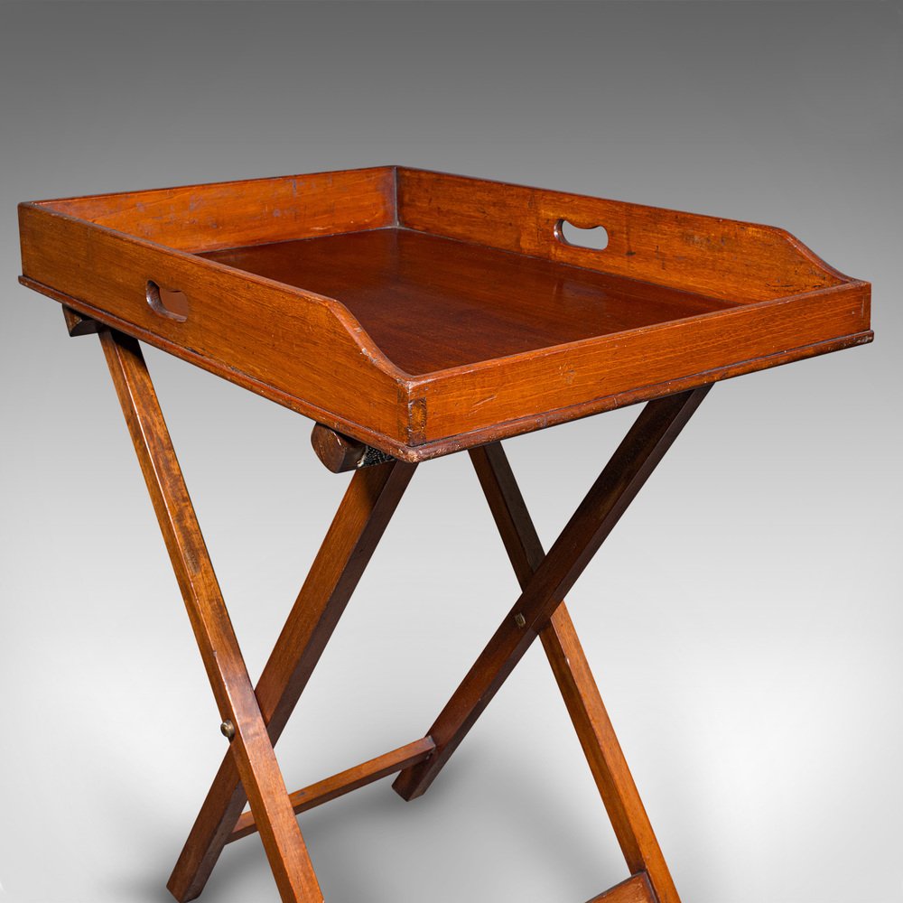 English Victorian Butler's Stand with Serving Tray, 1860s, Set of 2 for ...