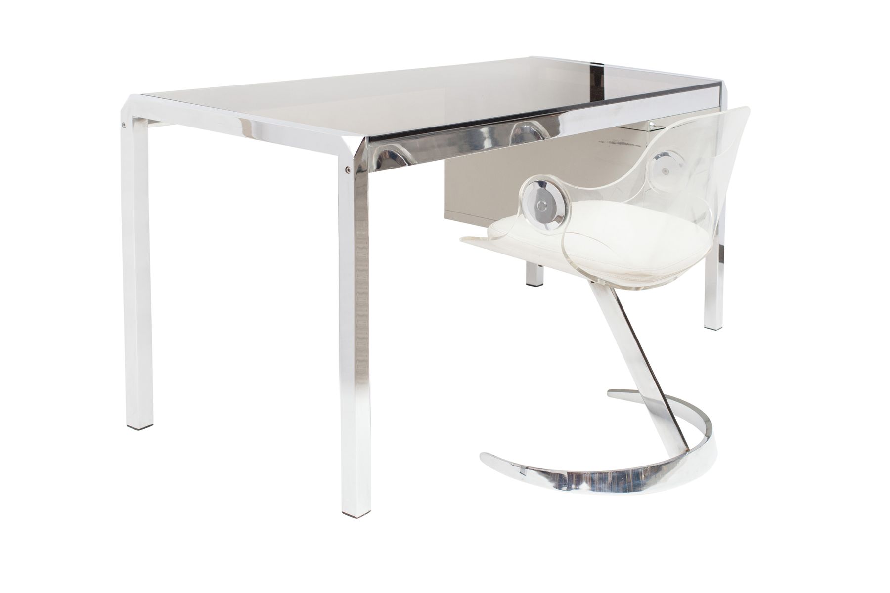 Glass And Chrome Desk From Mario Sabot 1970s For Sale At Pamono