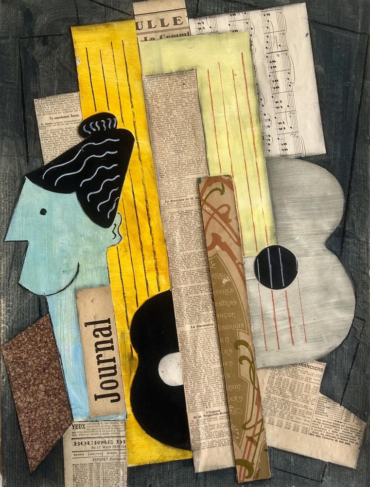 Abstract Composition, Mixed Media Collage, Framed for sale at Pamono