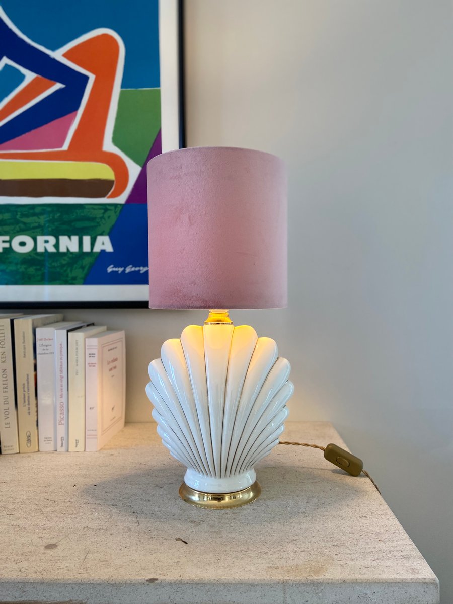 Moma Shell Lamp Ceramic Shell Lamp, 1970s for sale at Pamono