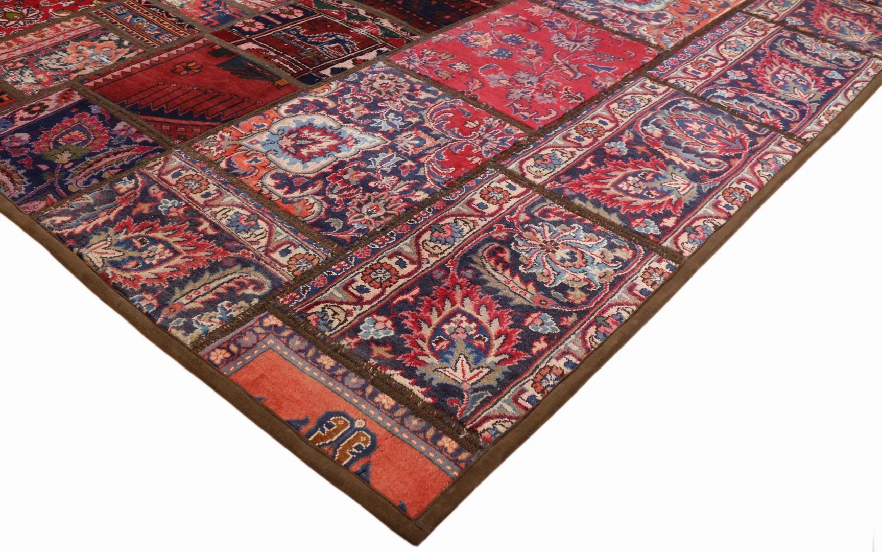 Hand-Knotted Middle Eastern Patchwork Geometric Rug Made from Old Rugs ...