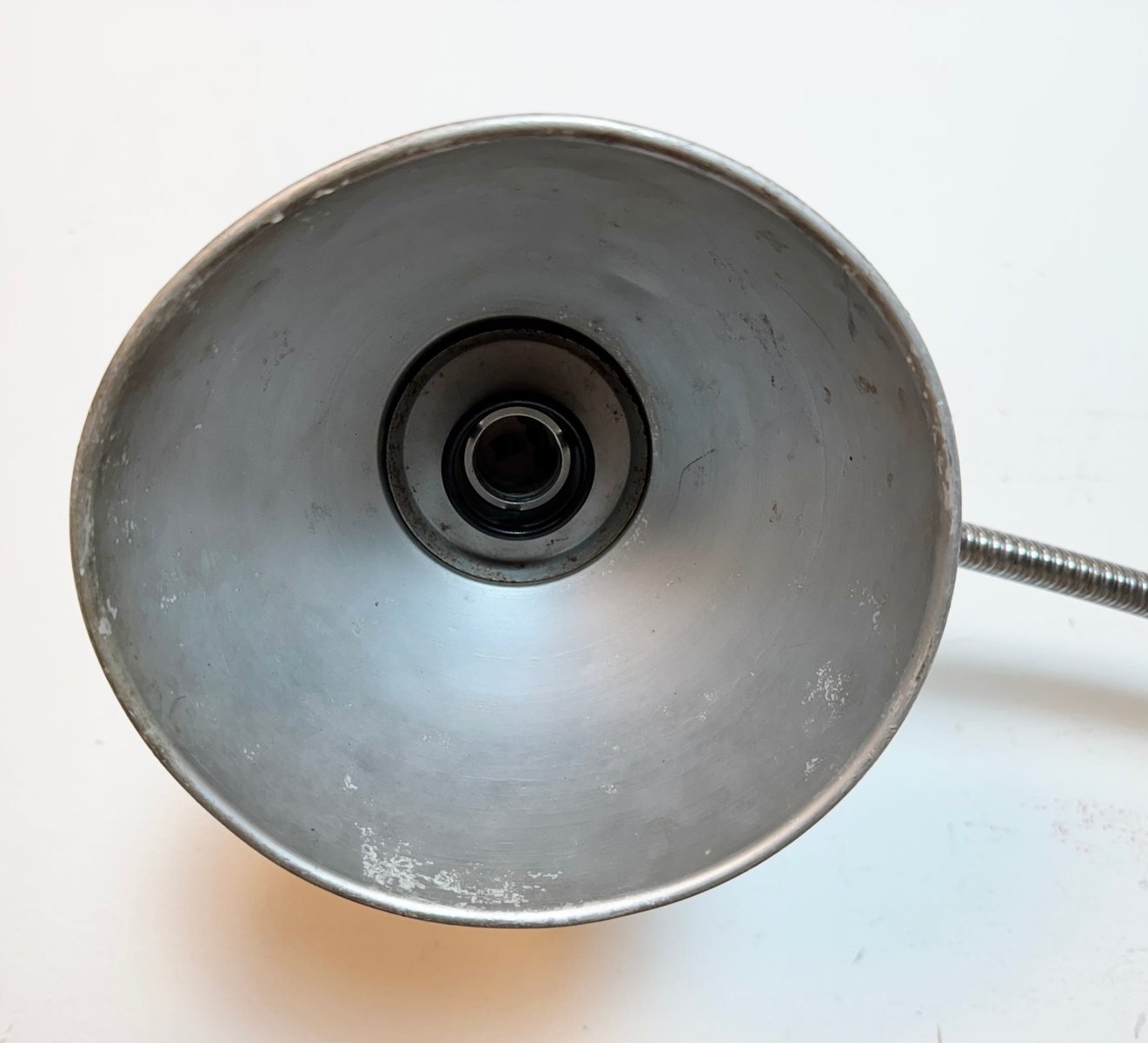 Industrial Grey Workshop Gooseneck Table Lamp, 1960s for sale at Pamono