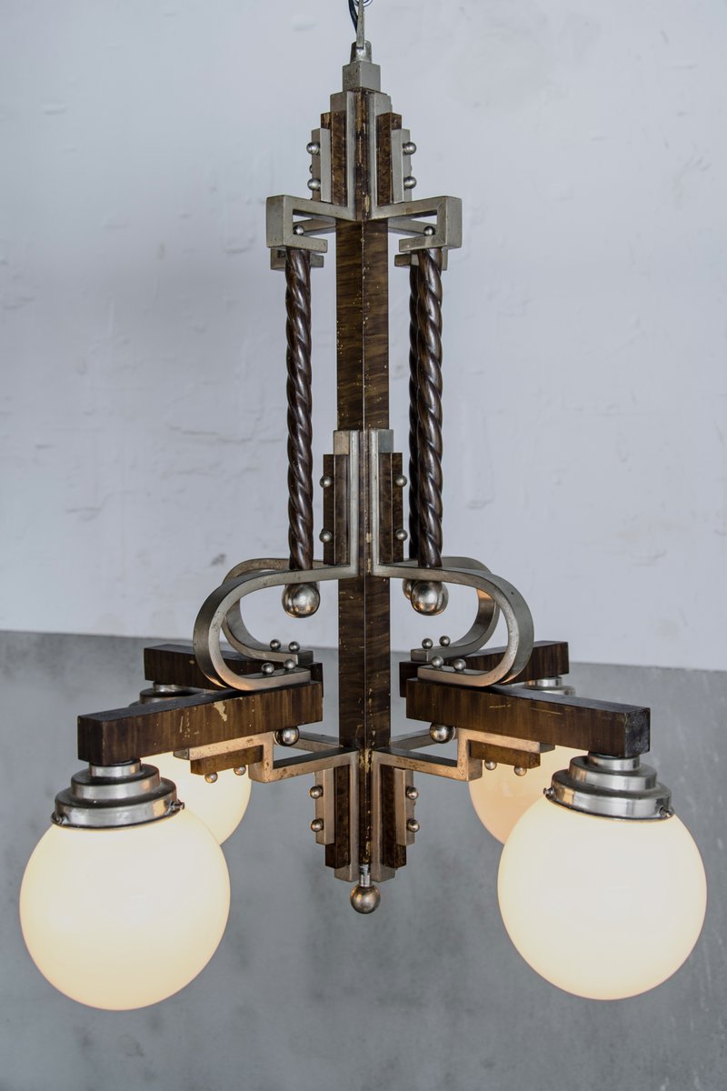 Large French Art Deco Chandelier 1930s For At Pamono Large French Art Deco Chandelier 1930s