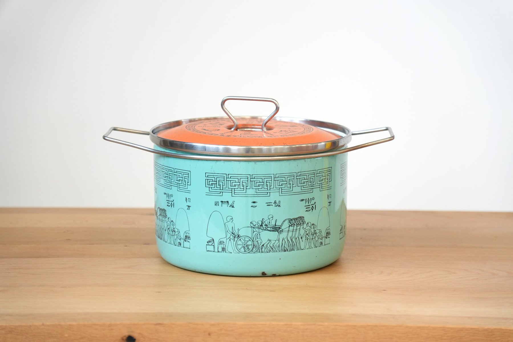 Grande cocotte vintage verte salade - Fonte émaillée