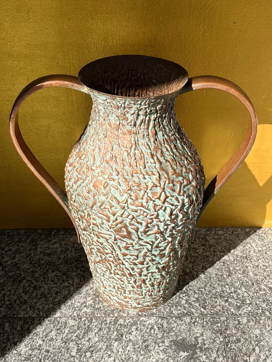 Large Copper Floor Vase with Handles from from Unbekannt, 1960s for ...