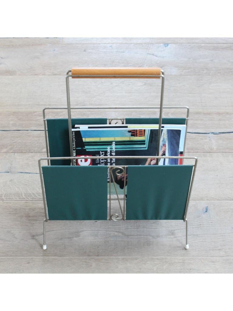 Teal Magazine Rack, 1950s for sale at Pamono