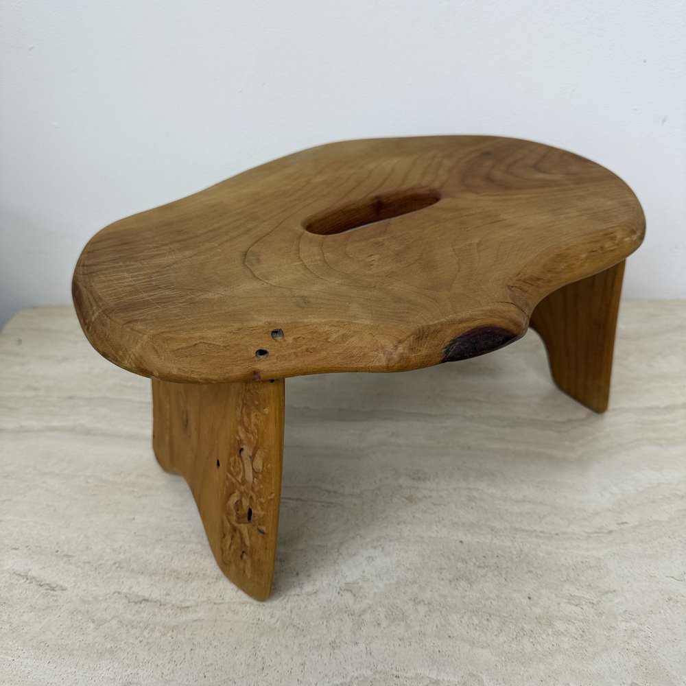 Brutalist Wood Side Table or Stool, 1970s for sale at Pamono
