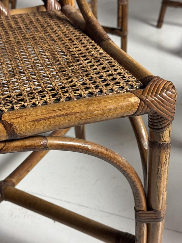 Set of Bamboo Dining Room Chairs for sale at Pamono