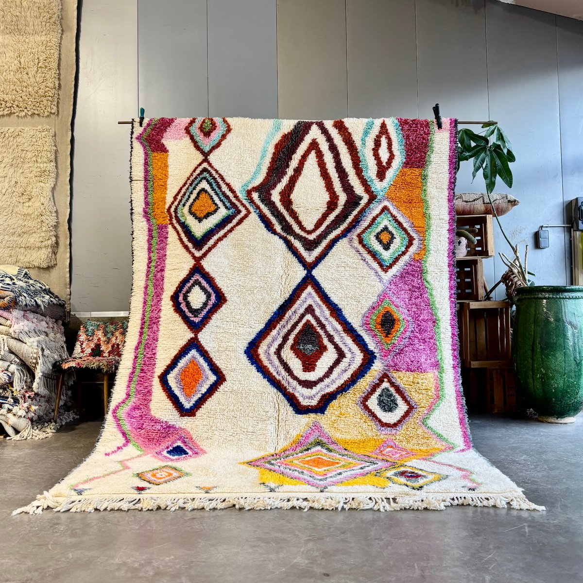 Handwoven Berber Azilal Wool Rug, 1990s for sale at Pamono