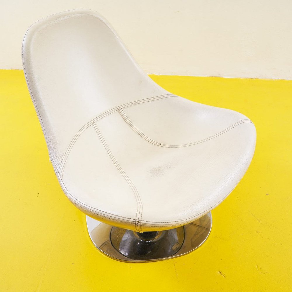 Tirup Lounge Chair in White Leather from Ikea for sale at Pamono