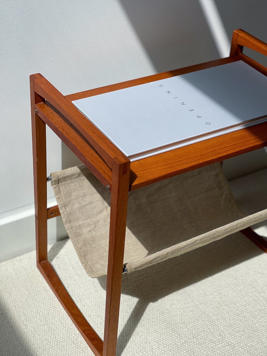 Sika Racks Side Table-Magazine Rack by Henning Wind-Hansen for Sika Møbler, 1950s ...