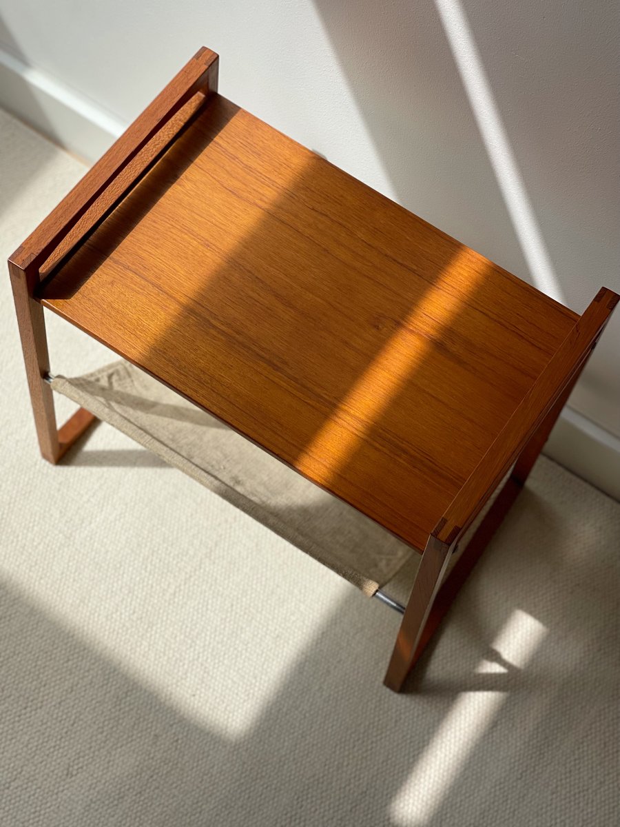 Sika Racks Side Table-Magazine Rack by Henning Wind-Hansen for Sika Møbler, 1950s ...