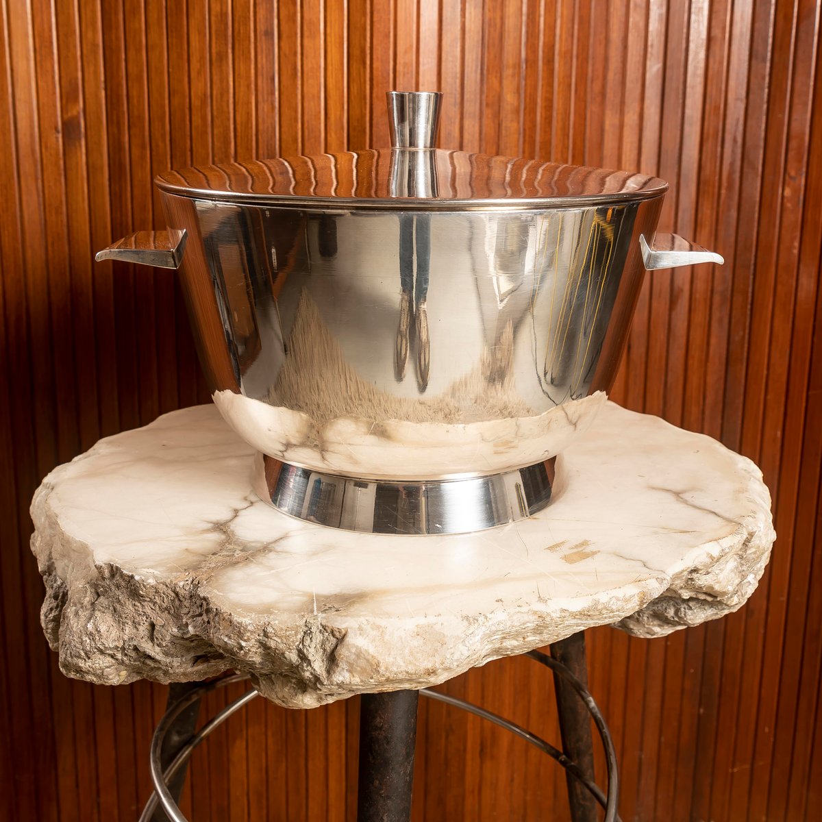 Gio Ponti pour Krupp Milano Paire de vases ou chandeliers Alpacca en métal argenté sur France | poinçon alpacca