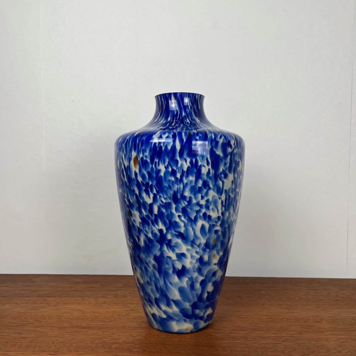 Blown Glass Vase with Cobalt Blue and White Speckled Effect, 1960s for ...