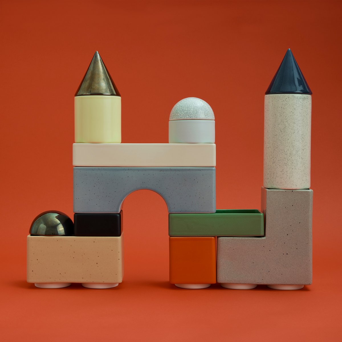 KNSTRKT Modular Stackable Tableware Set by Studio Berg, Set of 14 for ...