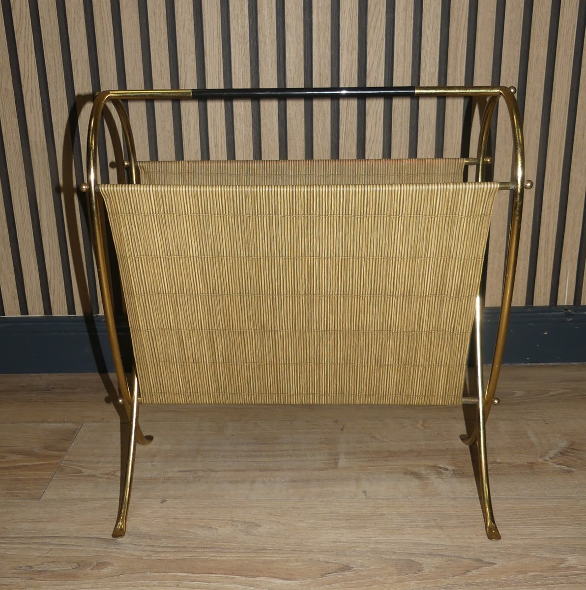 Old Library Newspaper Racks Vintage Newspaper Rack in Brass and Plastic Bamboo, 1950s for sale at ...