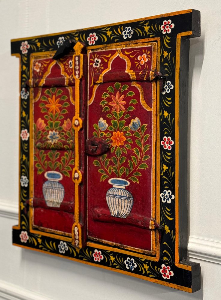 Indian Window Frame Indian Painted Wood Window Frame for sale at Pamono