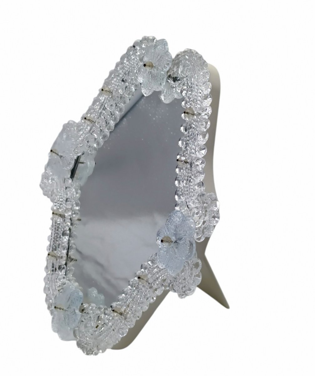 Specchio Da Tavolo A Cuore In Metallo Con Strass, Doppia Faccia 1x E 2x Ingrandimento, Argento 25 Cm - 2