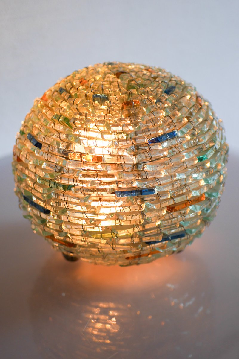 Italian Globe-Shaped Glass Mosaic Lamp, 1960s for sale at Pamono