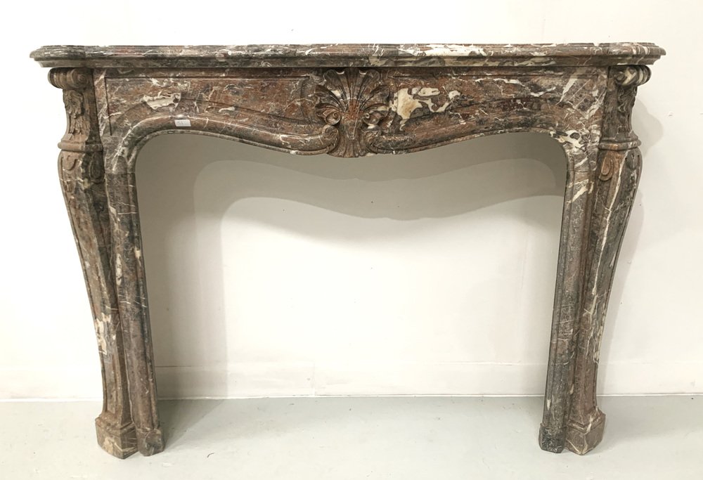19th Century Louis XV Fireplace Mantel in Red Breccia Marble for sale ...
