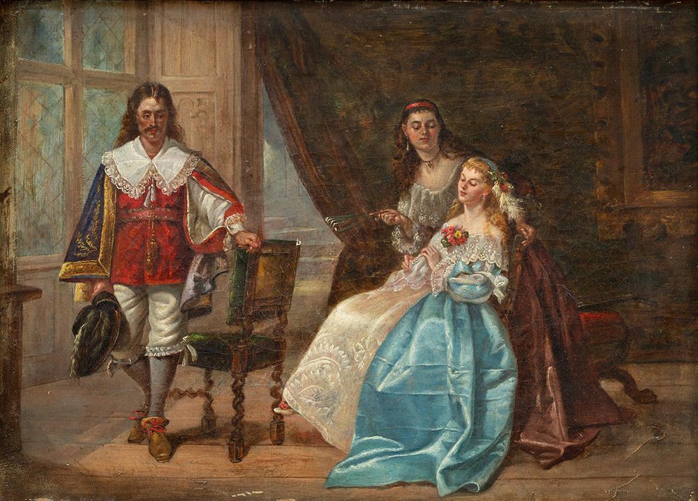 French Artist, Genre Scene in an Aristocratic Environment, 19th Century ...