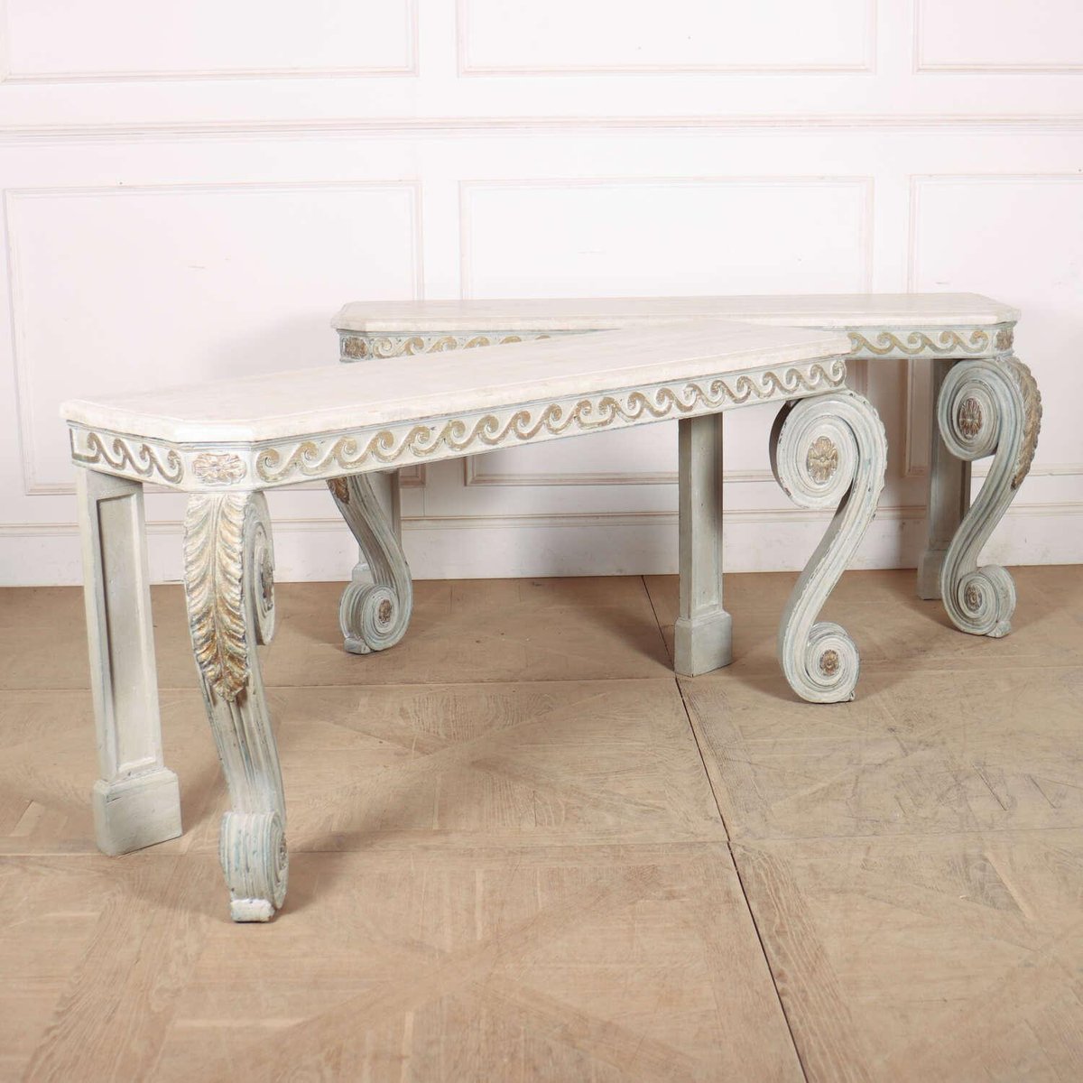 English Painted Console Tables, Set of 2 for sale at Pamono