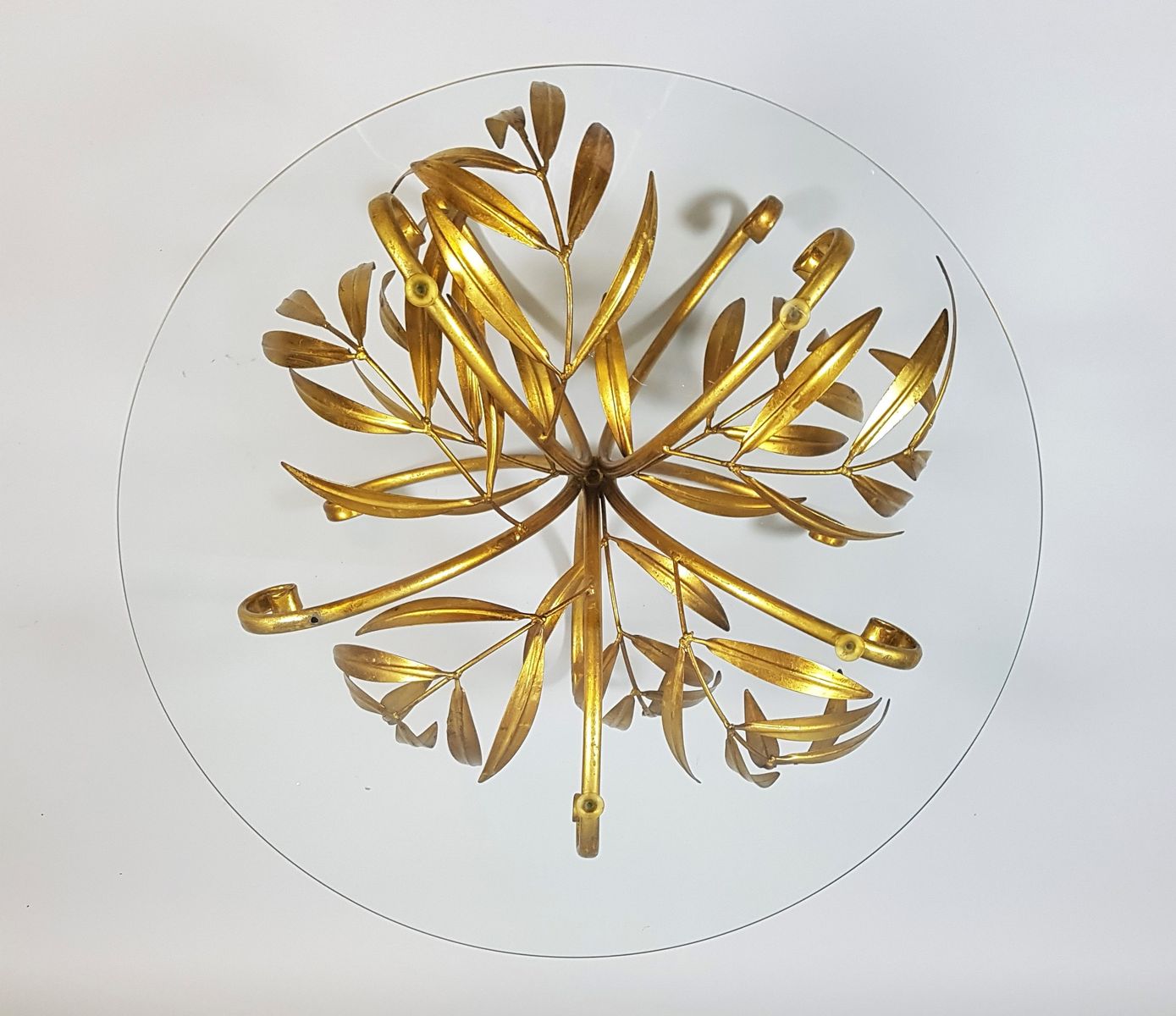Mid Century Gold Palm Tree Coffee Table By Hans Kögl For At Pamono 1 990 00