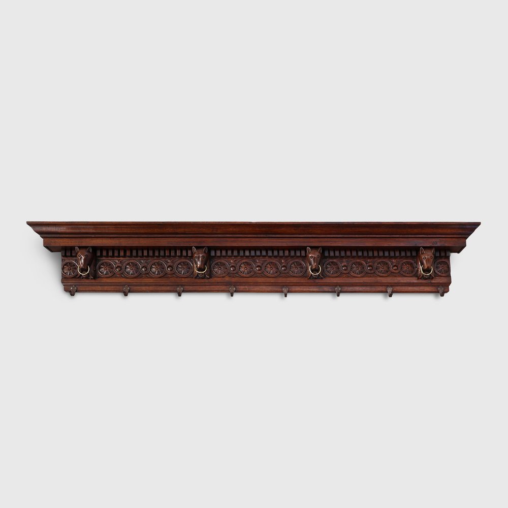 Large 18th Century Gothic Oak Hand Carved Coat Rack, France for sale at ...