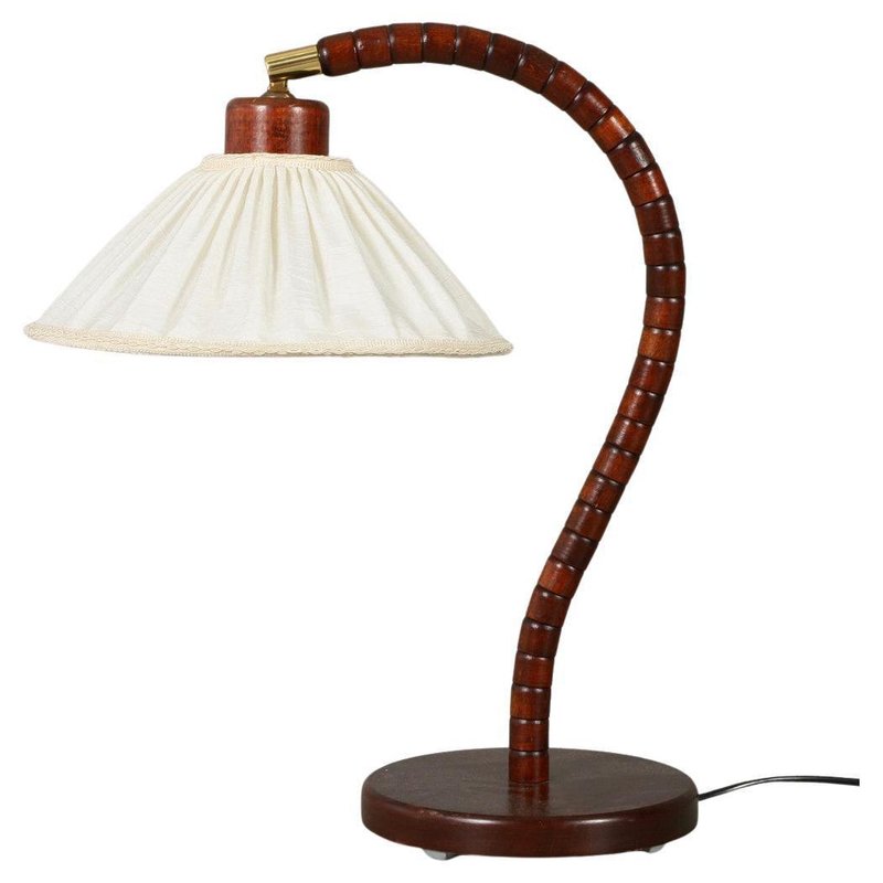Swedish Modern Swan Neck Table Lamp in Pine from Markslöjd, 1970s for ...