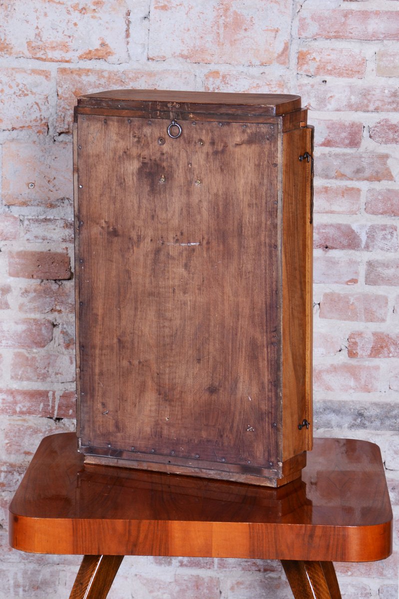 Image showcasing Vintage Art Deco Wall Clock in Walnut by Angelus, 1930s for sale at Pamono