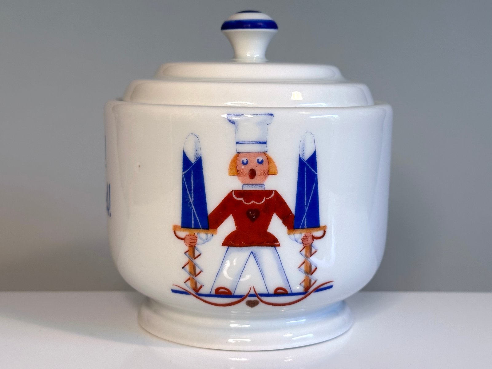 Large Porcelain Sugar Bowl with Sugar Loafs Advertising Figure and ...