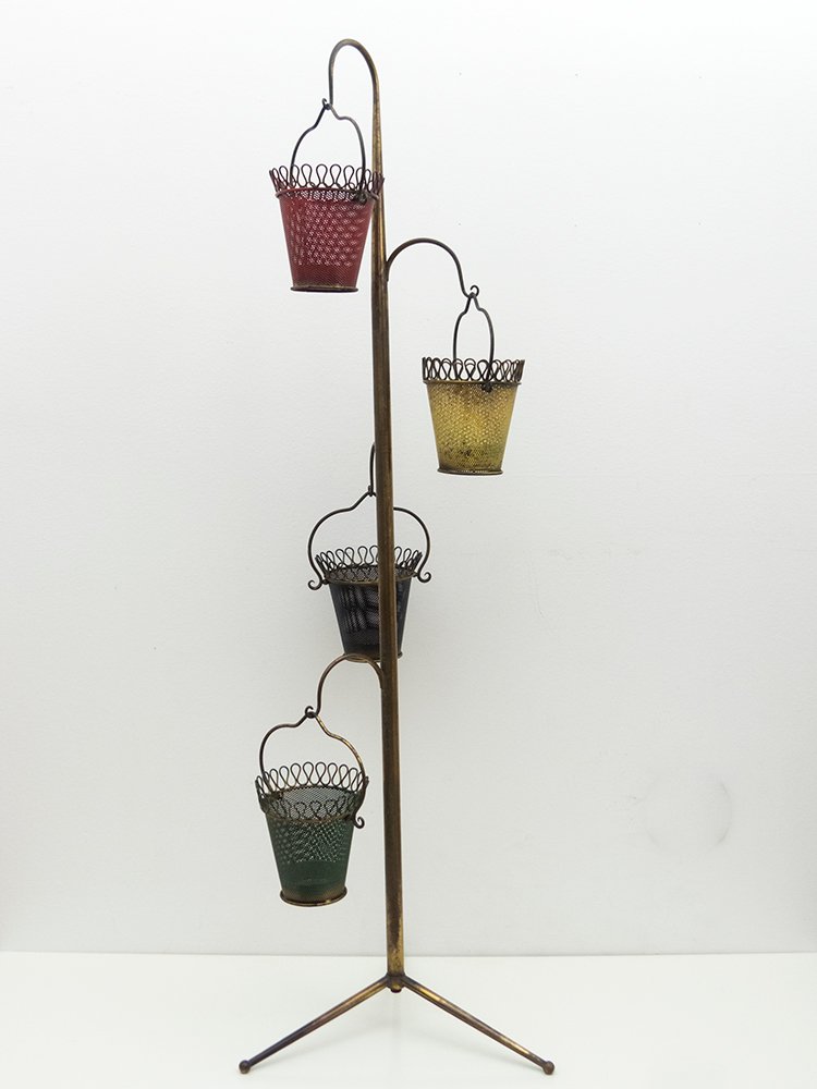 Italian Brass Tripod Plant Stand, 1950s for sale at Pamono