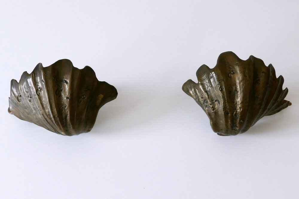 Mid-Century Modern Sea Shell Sconces in Cast Bronze, 1960s, Set of 2 ...