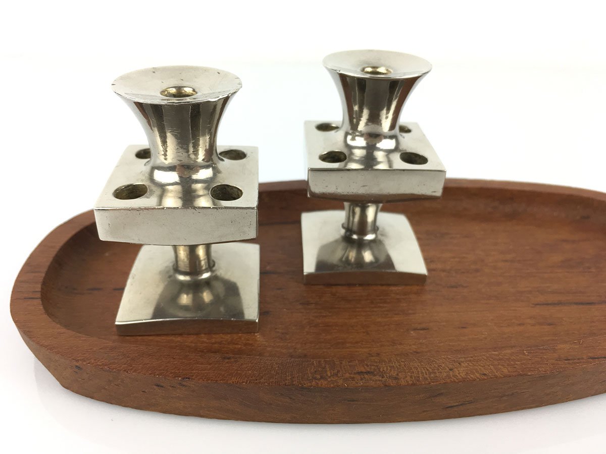 Mid Century Silver Plated Taper Candleholders By E J Design Set Of 2 For Sale At Pamono