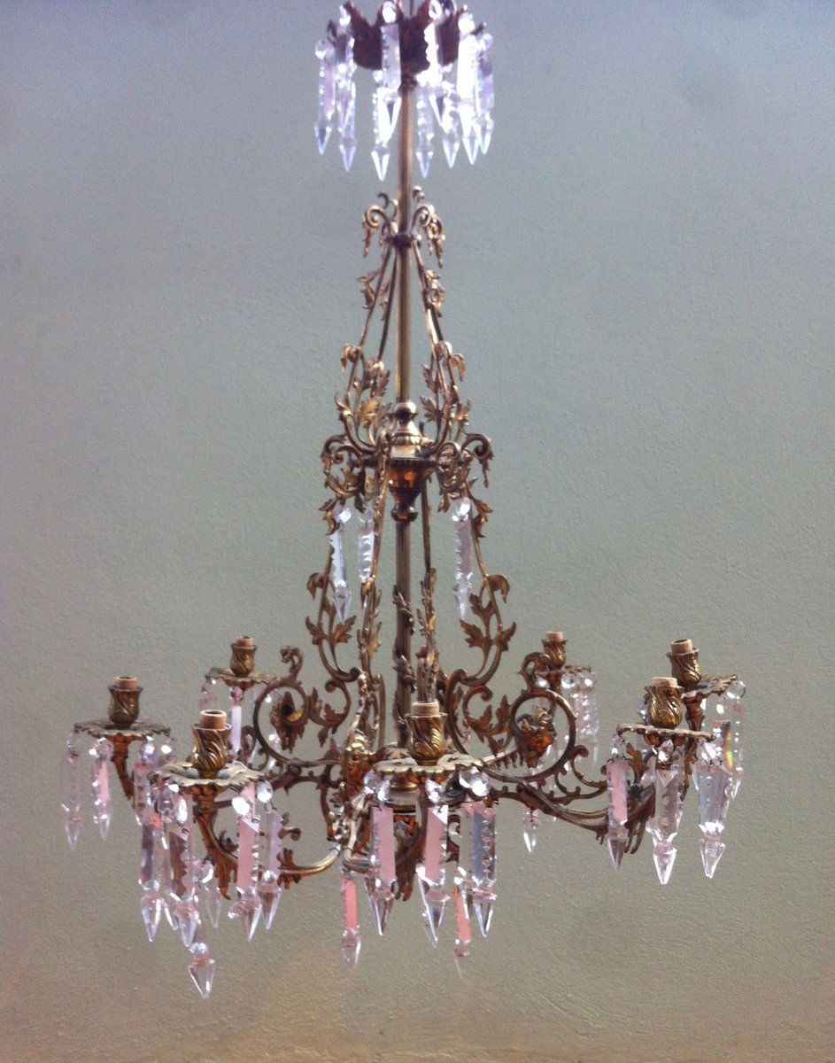 Antique Spanish 8-Armed Bronze & Cut Glass Chandelier For Sale At Pamono Antique Spanish 8-Armed Bronze & Cut Glass Chandelier - Antique Spanish 8-Armed Bronze & Cut Glass Chandelier For Sale At Pamono