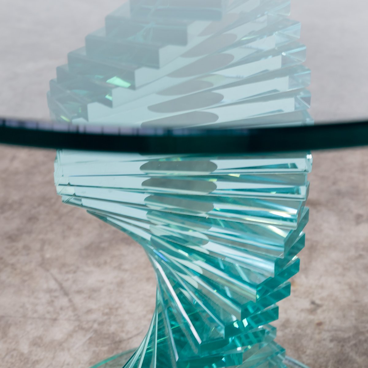 Vintage Spiral Glass Side Table From Ravello For At Pamono Vintage Spiral Glass Side Table From Ravello 8 984 00 Per Piece