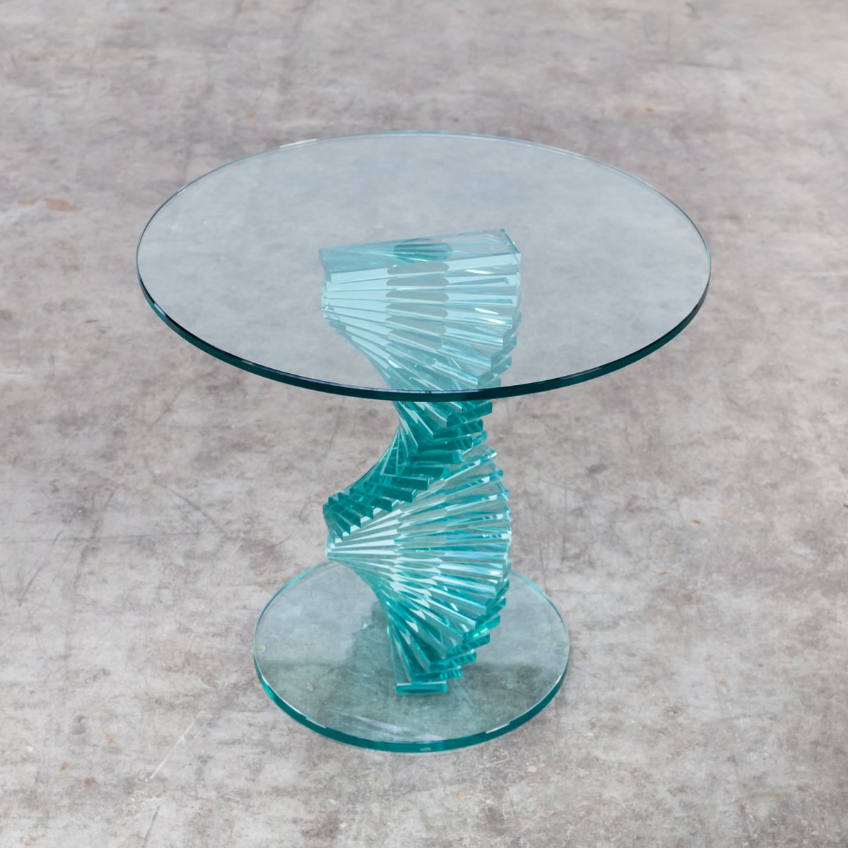 Vintage Spiral Glass Side Table From Ravello For At Pamono Vintage Spiral Glass Side Table From Ravello