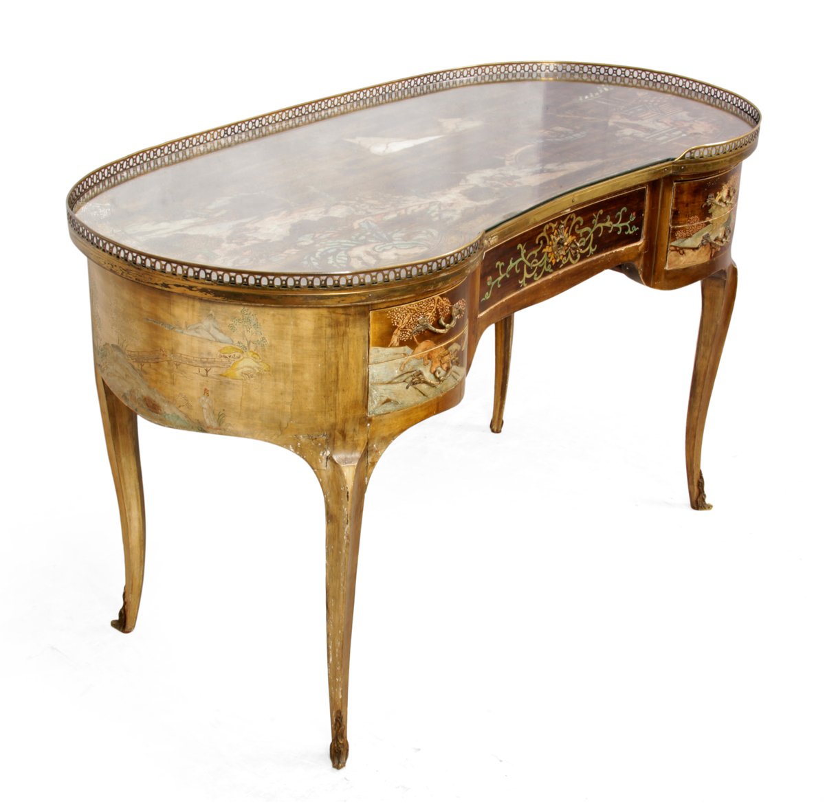 Antique French Chinoiserie Kidney Writing Desk, 1860s For Sale At Pamono Antique French Chinoiserie Kidney Writing Desk, 1860s - Antique French Chinoiserie Kidney Writing Desk, 1860s For Sale At Pamono