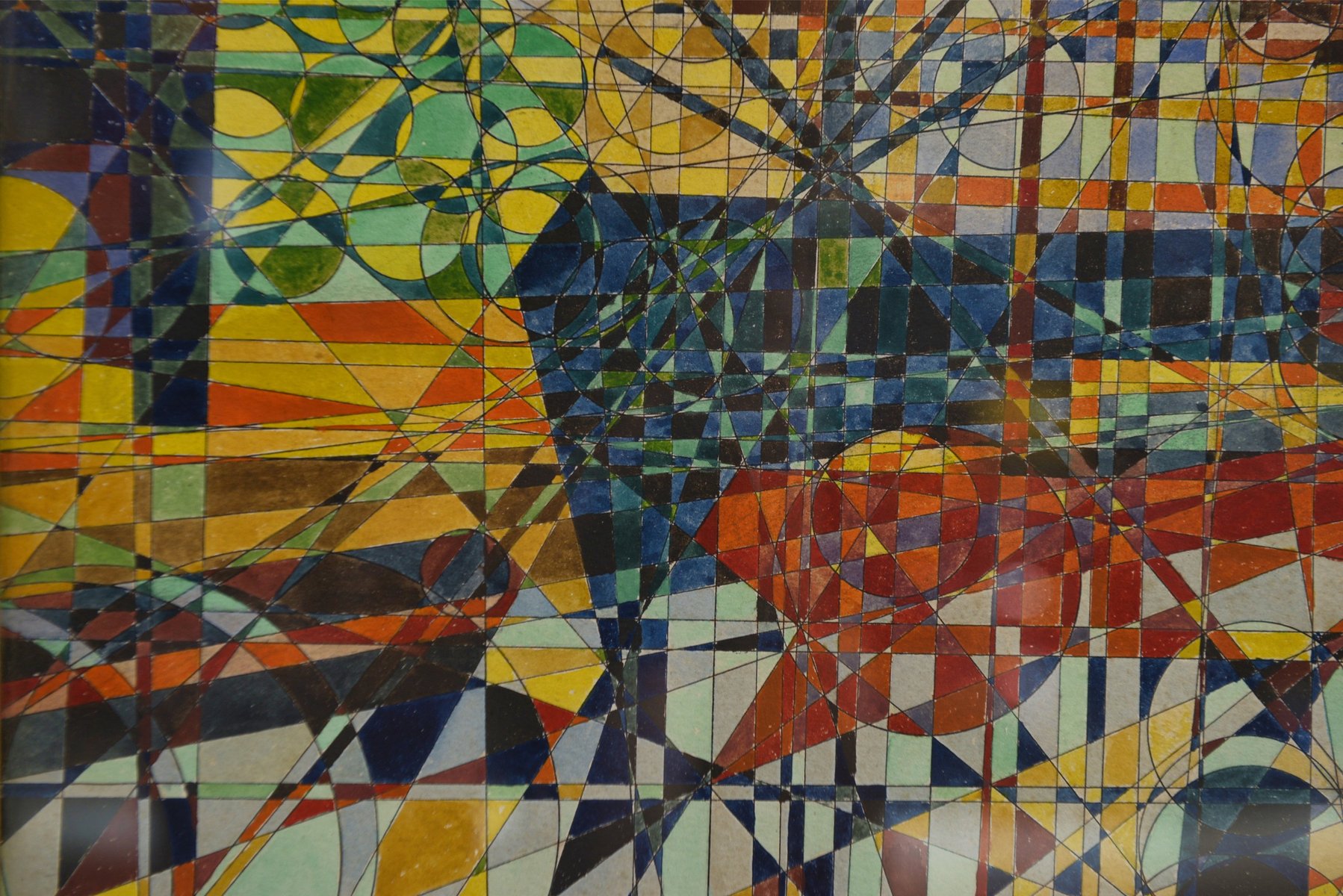 Yus, Composizione in stile cubista, anni '60, Pittura in vendita su Pamono
