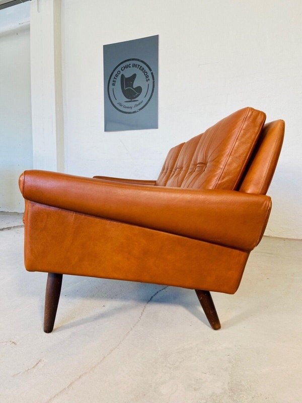 Vintage Danish Sofa Set in Cognac Leather by Svend Skipper, Set of 2 ...