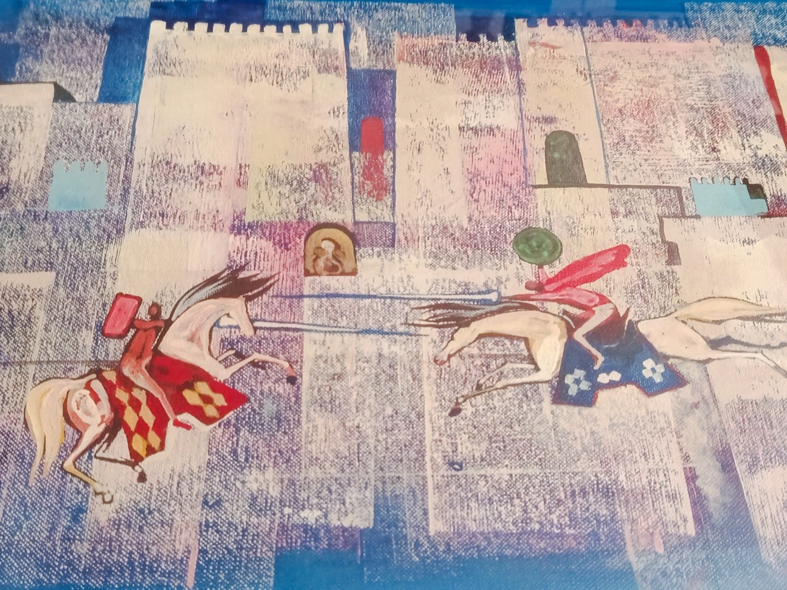 Khaled Al-Rahal, Middle Ages Scene, 1970, Oil on Canvas for sale at Pamono