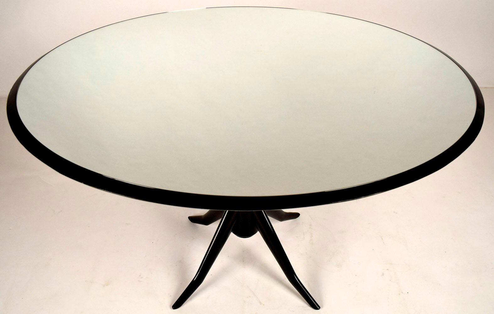 Vintage Round Dining Table With Mirrored Top For At Pamono Vintage Round Dining Table With Mirrored Top