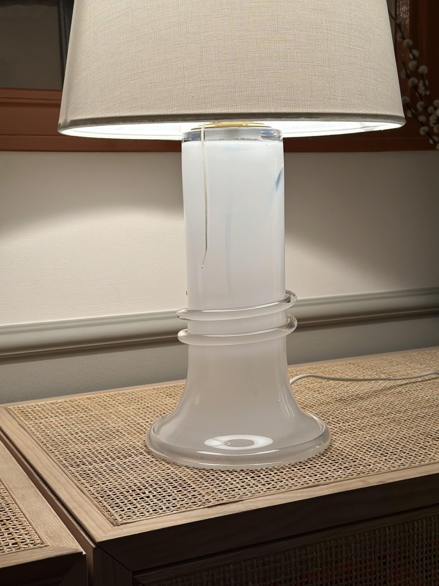 Large Glass Table Lamp from Atelje Lyktan, 1980s for sale at Pamono