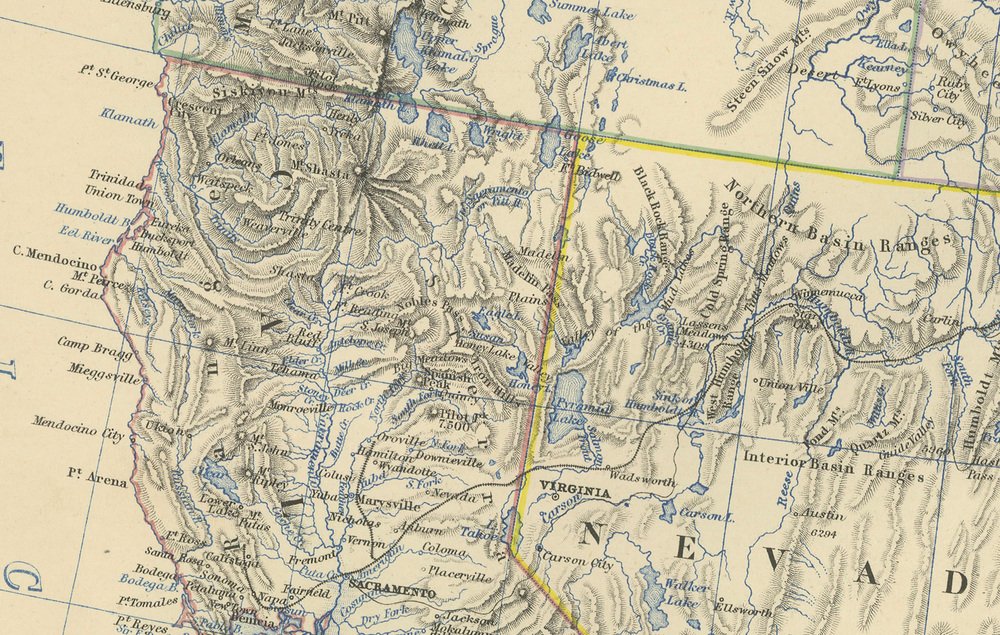 Map Of Western United States Detailed Atlas By Keith Johnston 1874 For Map Of Western United States Detailed Atlas By Keith Johnston 1874 3 