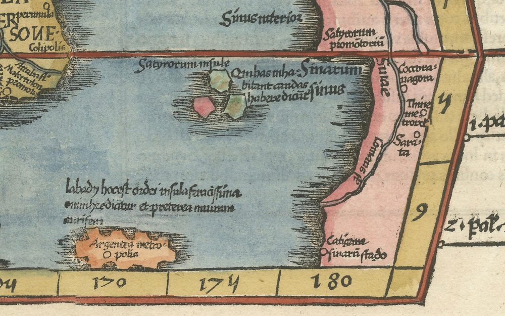 Map of India and Southeast Asia from Ptolemaic Geography, 1535 for sale ...