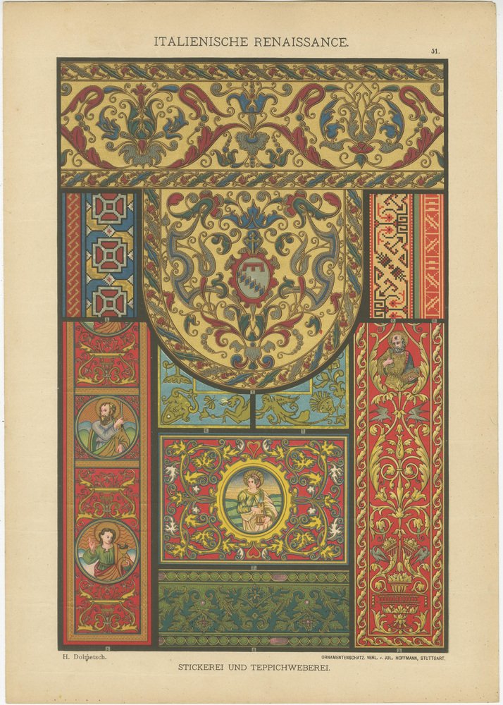 Italian Renaissance Artistic Designs, 1887, Paper, Set of 4 for sale at ...